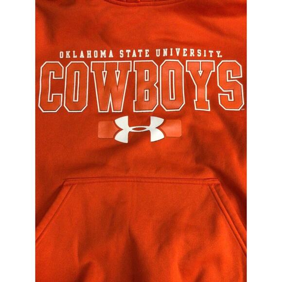 OSU Cowboys Oklahoma State Sweatshirt Hoodie Under Armour Orange Football Small - Picture 3 of 9